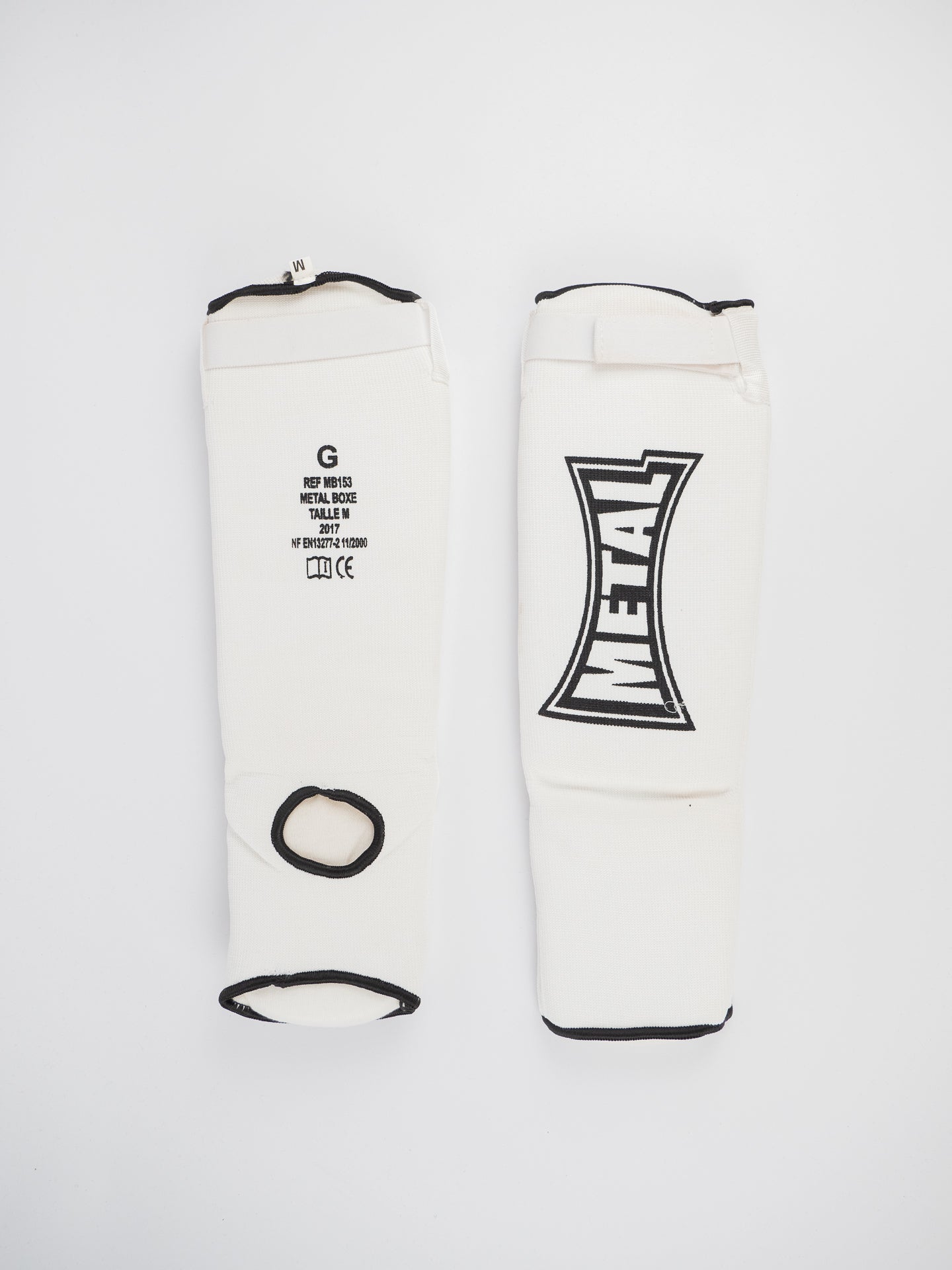 Protège-tibia avec protège-pied en chaussette Metal Boxe en coton