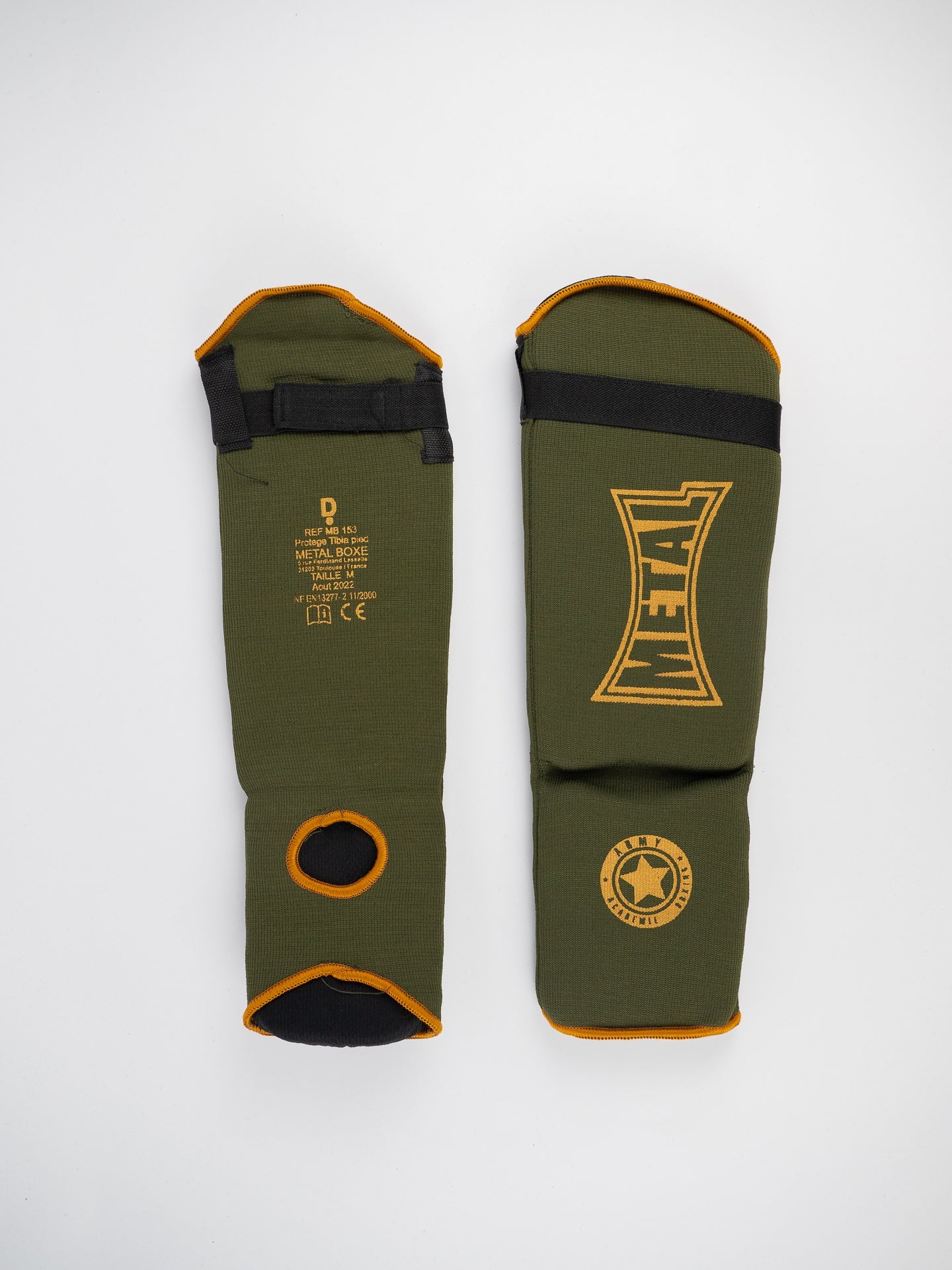 Protège-tibia avec protège-pied en chaussette Metal Boxe en coton