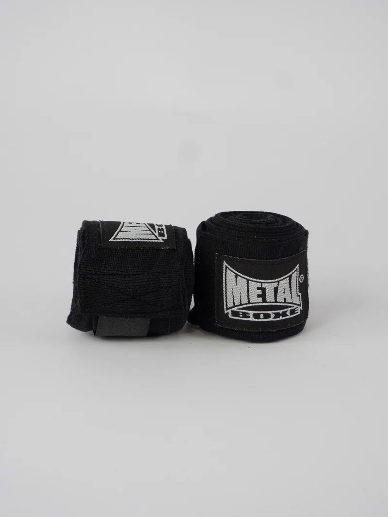 Bandagens de proteção de pulso de boxe de metal 2,5 metros, cor preta