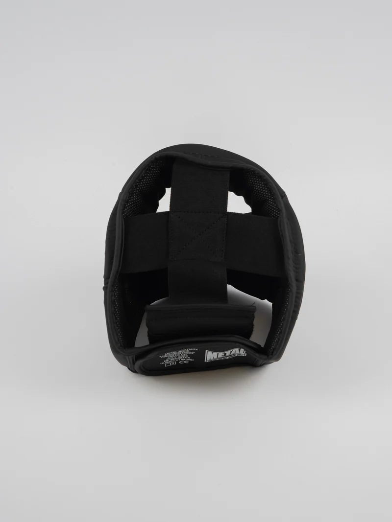 Rückansicht des Black Furious Helms mit Klettverschluss und Gummiband