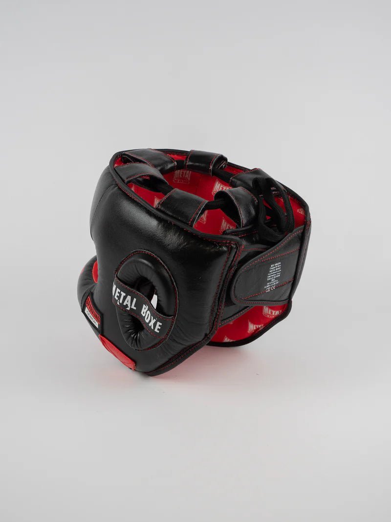 Rückansicht des professionellen Metal Boxe-Helms mit Schnürverstellsystem