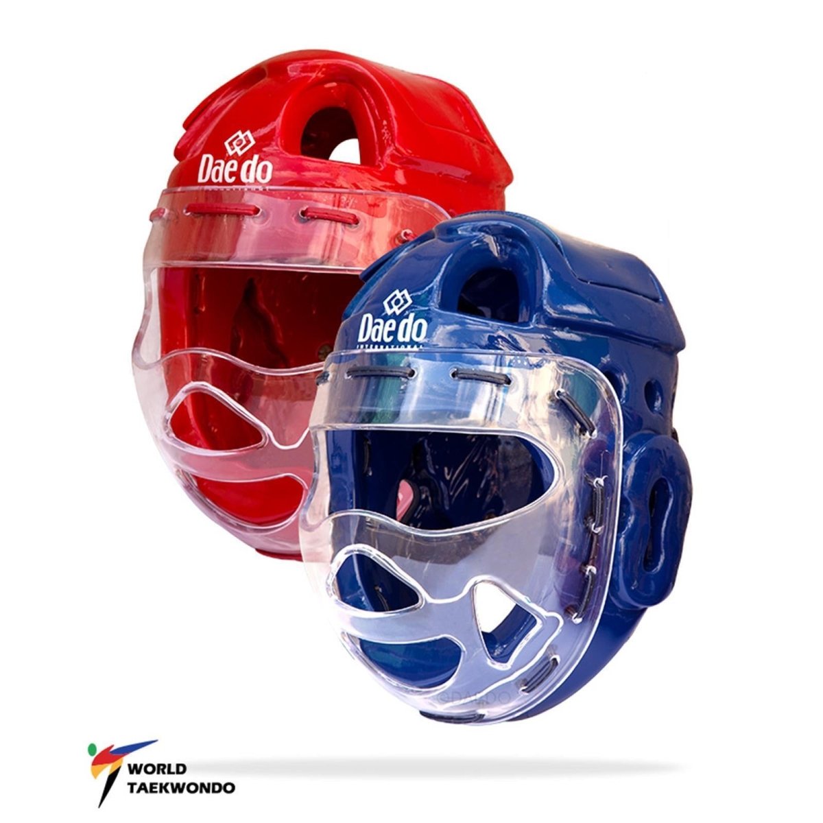 Daedo GEN 3 blau-roter elektronischer Helm mit WT-zugelassenem Schutzvisier