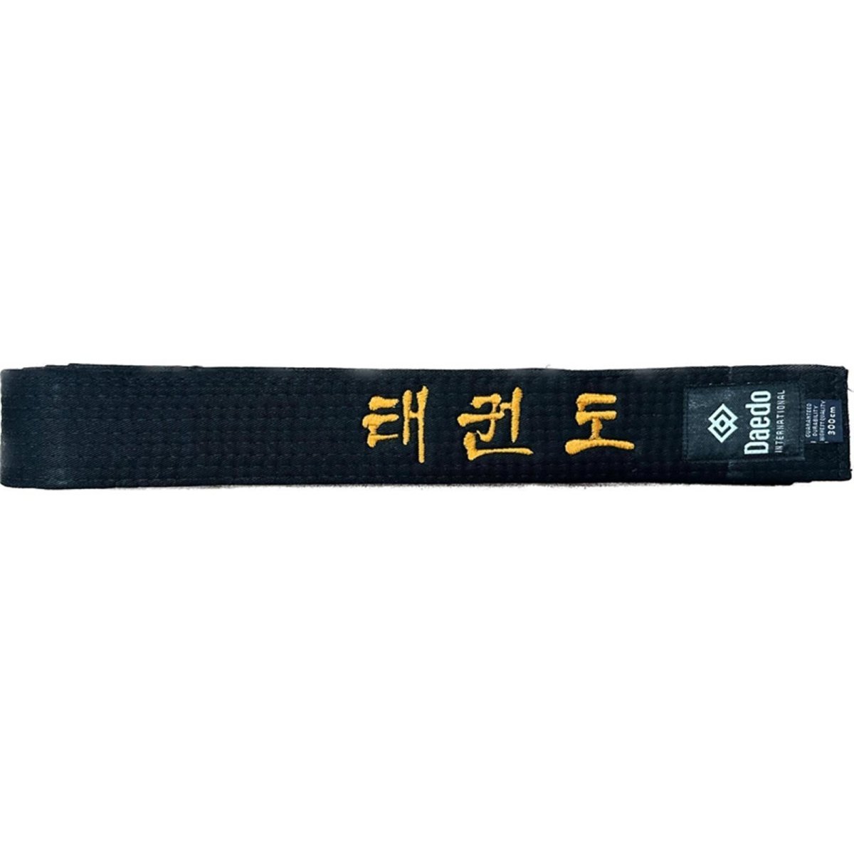 Daedo 5 cm schwarzer Gürtel aus Baumwolle mit Taekwondo-Stickerei auf Koreanisch
