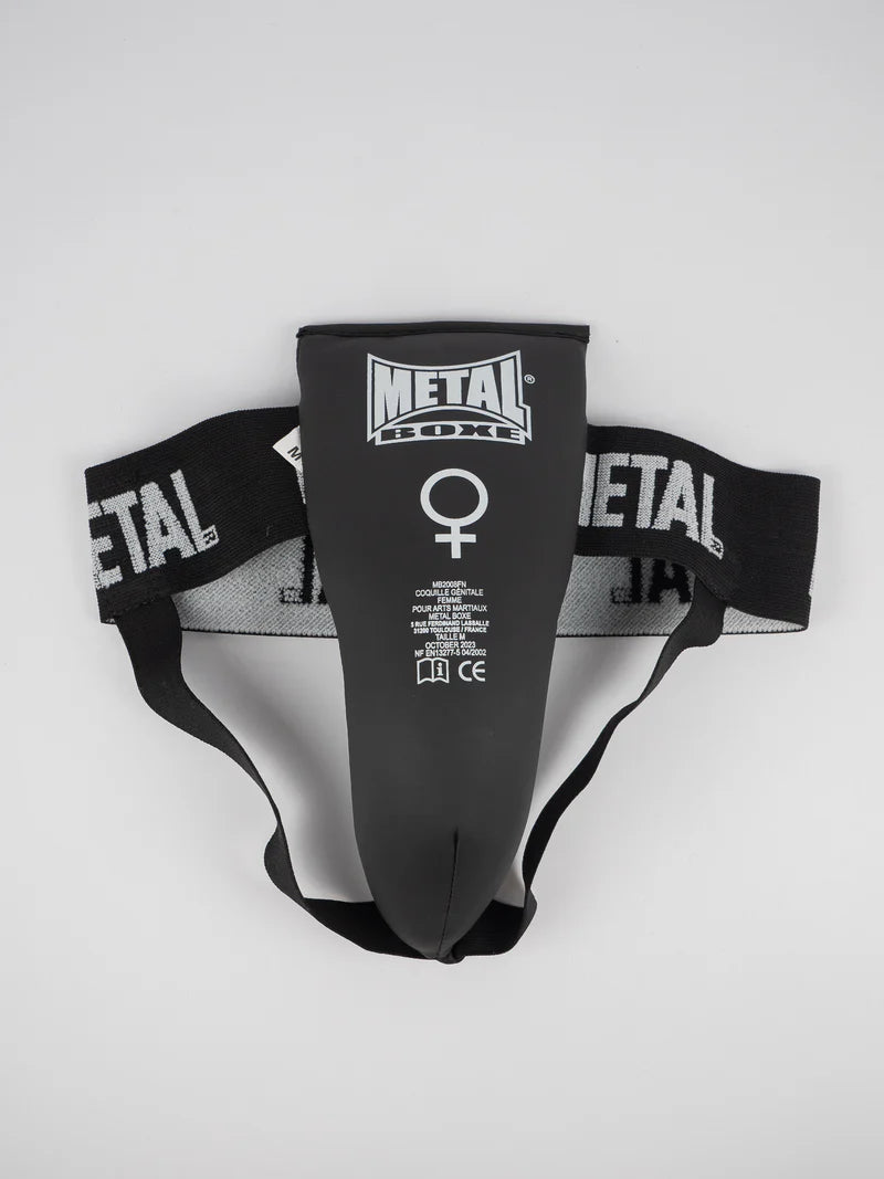 Protezione conchiglia donna Metal Boxe colore nero con elastico di supporto