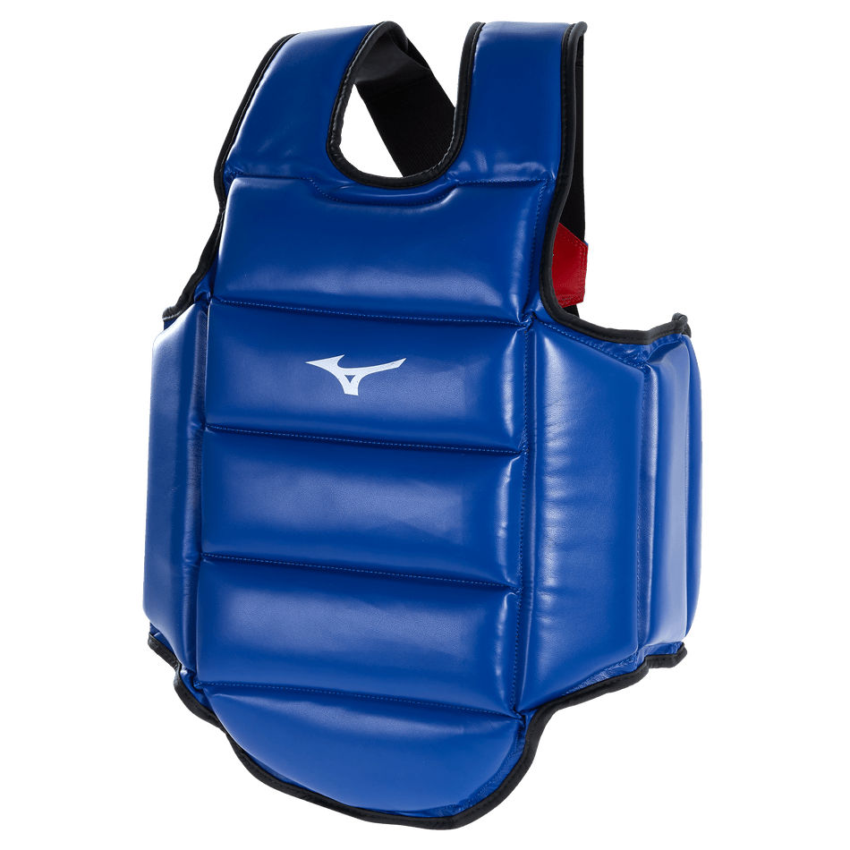 Vestă Mizuno reversibilă pentru karate și arte marțiale, cu sigla centrală Runbird.
