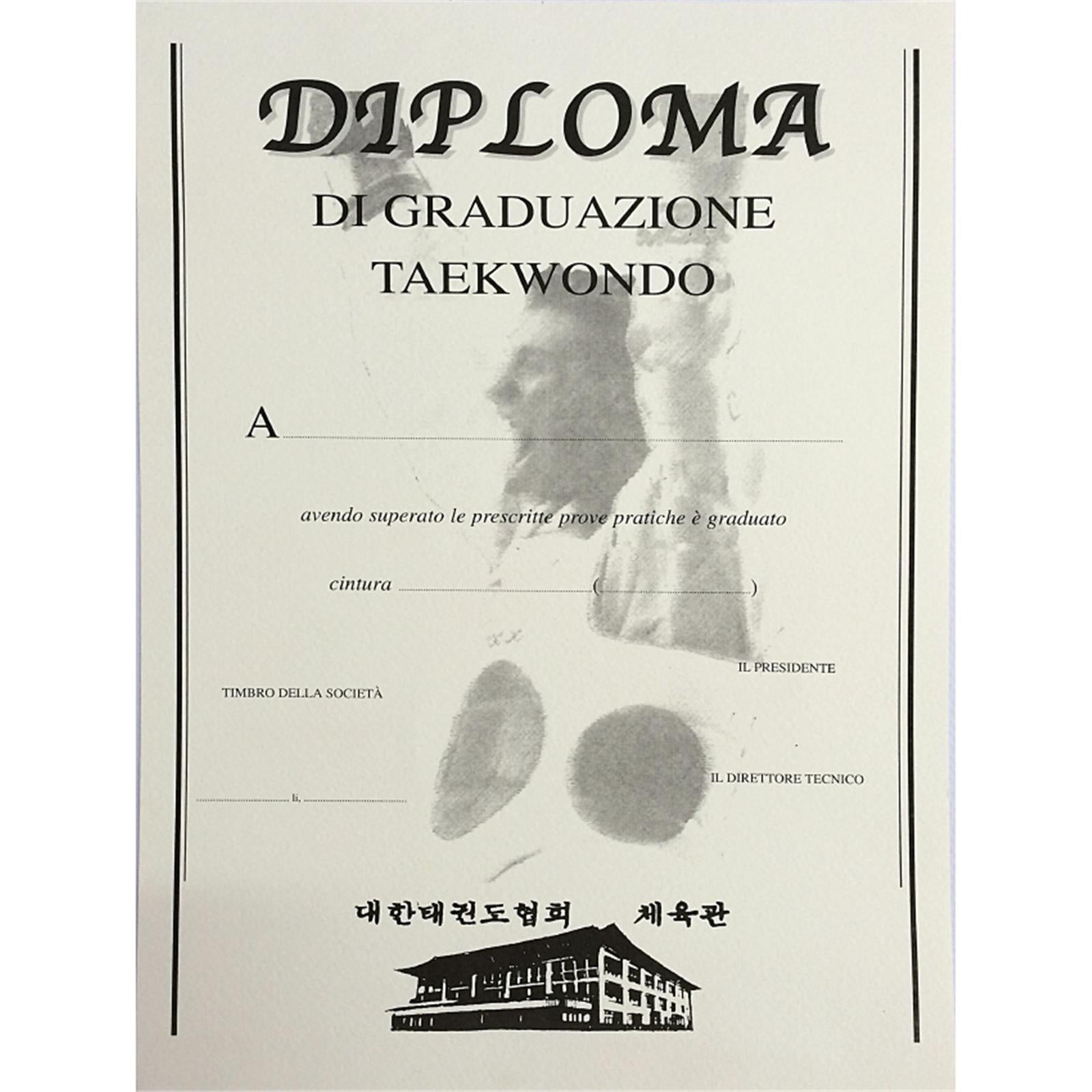 Taekwondo Diploma for Belt Passage