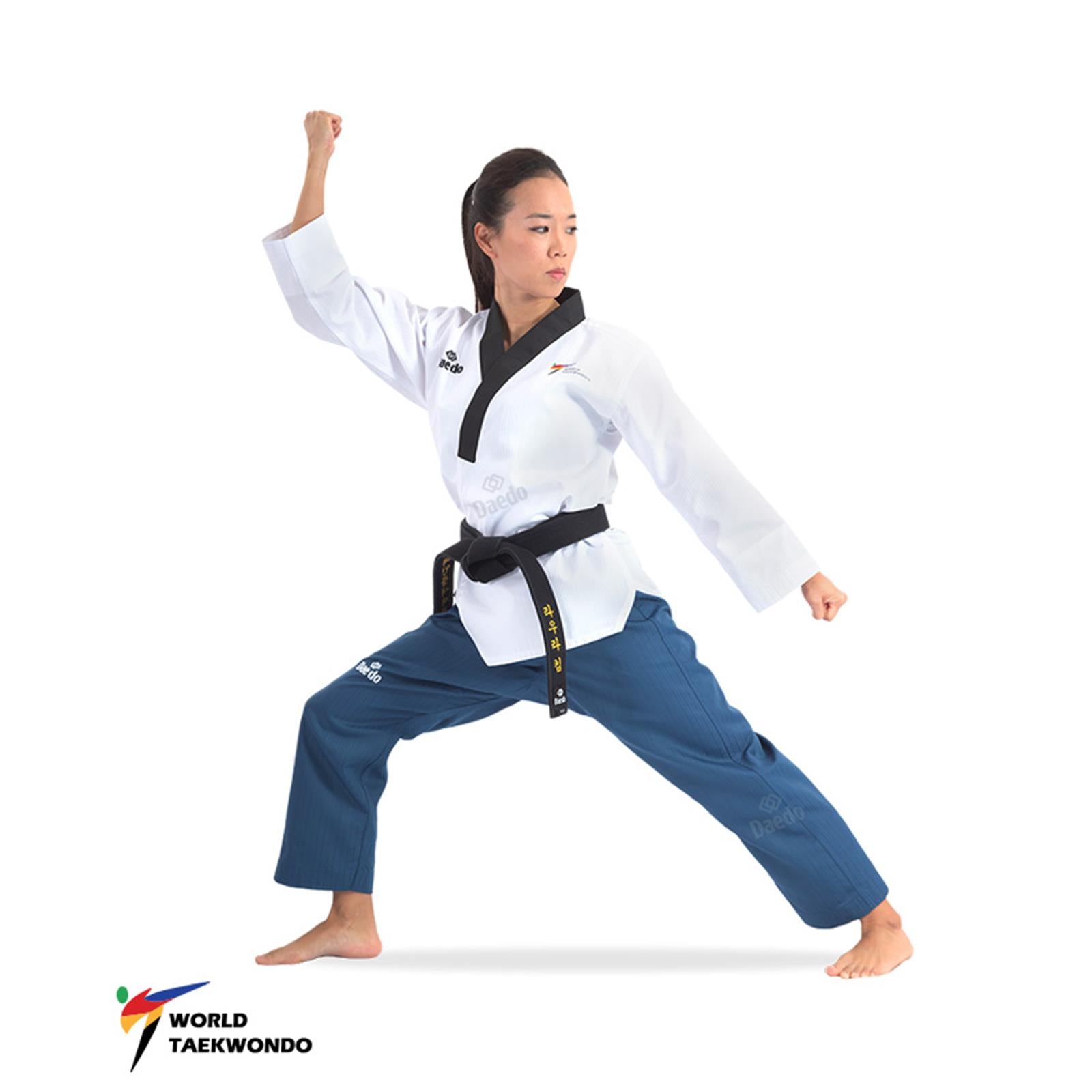 Dobok Poom Donna Bianco-Blu Daedo WT