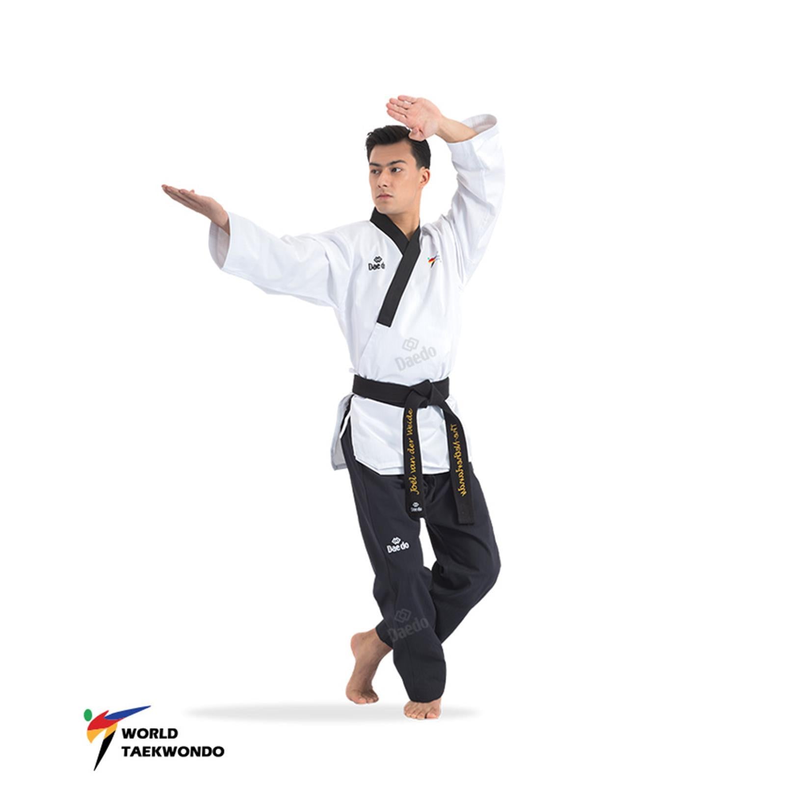 Dobok Poom Uomo Bianco-Nero Daedo WT