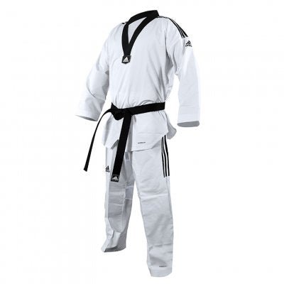 Dobok con Strisce Adidas Collo Nero Fighter - Fight Club Store