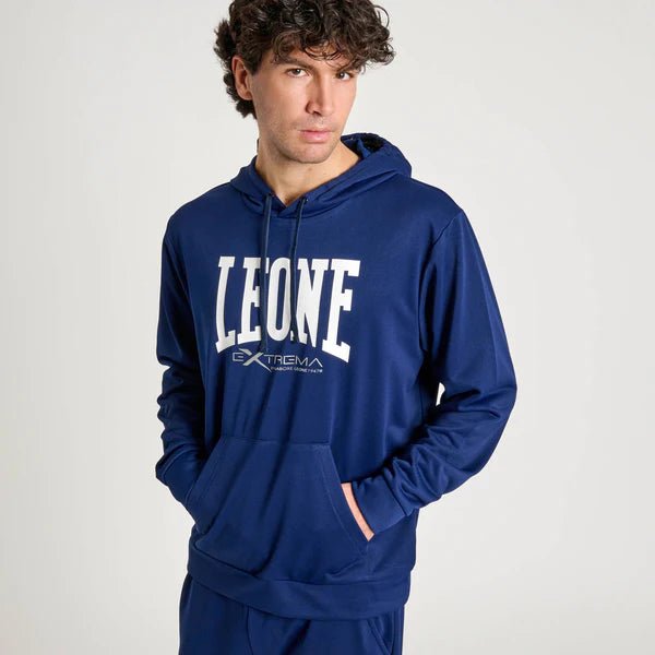 Leone1947 Logo Sweatshirt técnica leve com capuz e logótipo central azul escuro