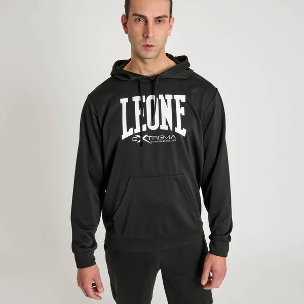 Leone1947 Logo Lekka, techniczna bluza z kapturem i czarnym logo pośrodku