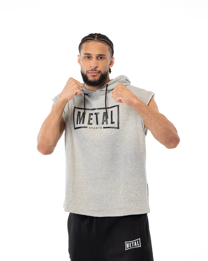 Felpa Smanicata con Cappuccio Metal Boxe – Loose Fit