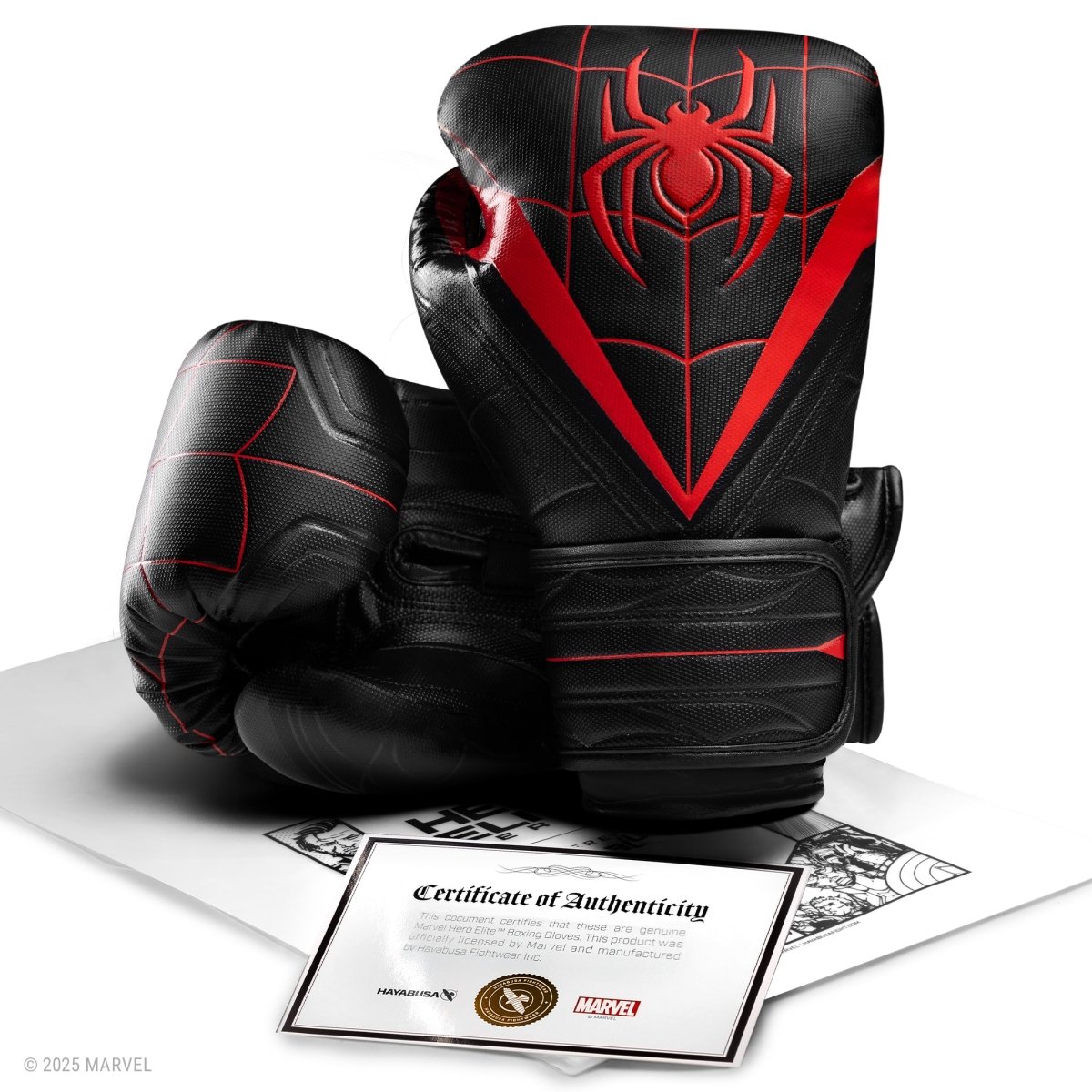 Hayabusa Miles Morales Spider-Man Boxing Gloves with Official Marvel X Hayabusa Certificate of Authenticity