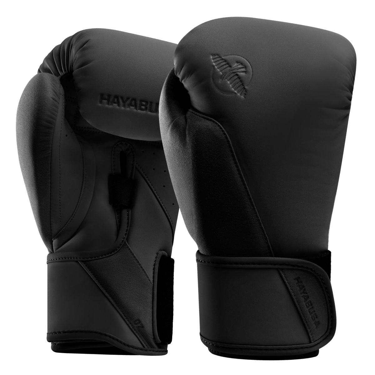 Gants de boxe Hayabusa T360 noirs vus de face en gros plan