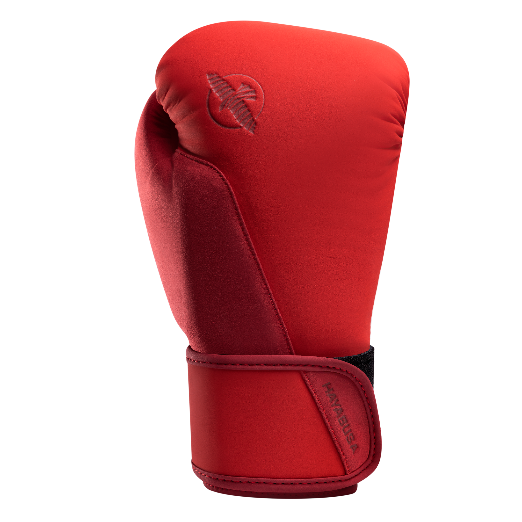 Dettaglio dell'imbottitura e delle cuciture premium dei guanti Hayabusa T360 rossi