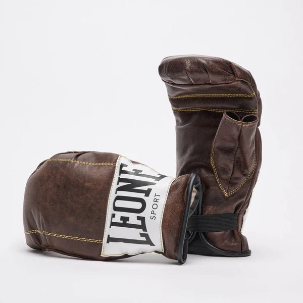 Braune Boxsackhandschuhe von Leone Il Mexicano aus Rindsleder für das Boxtraining