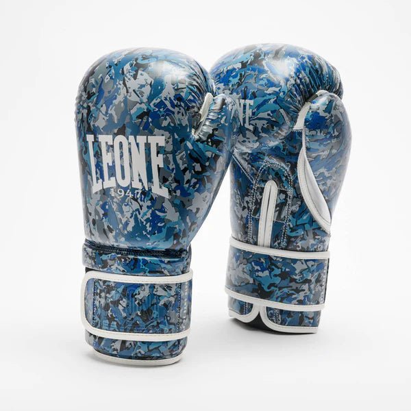 Pereche de mănuși de box LEONE Urban Fighter Camo Ice albastru de camuflaj