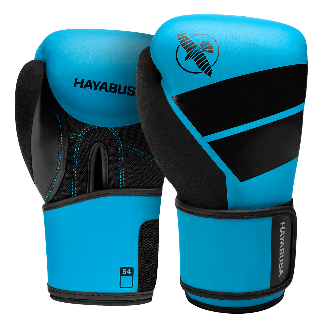Par de luvas de boxe Hayabusa S4 para crianças em azul ciano