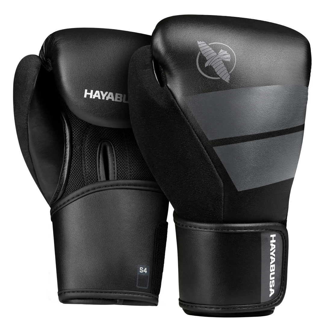 Paio di guantoni da boxe neri Hayabusa S4 per bambini versione junior