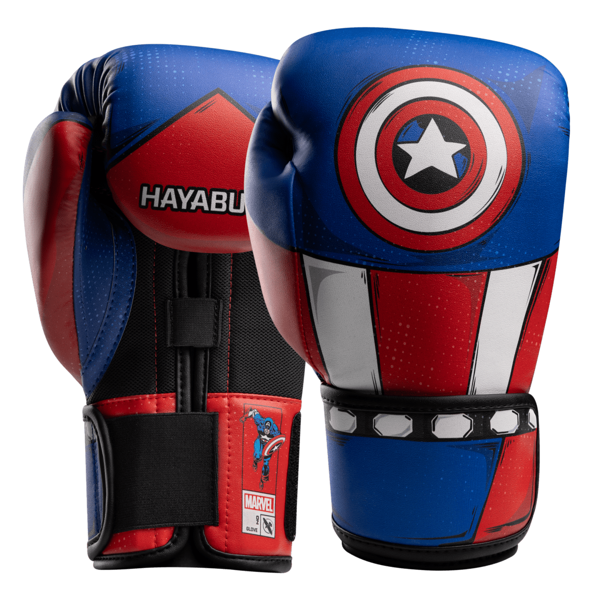 Pair of Hayabusa Marvel Classic Captain America Red White and Blue Boxing Gloves