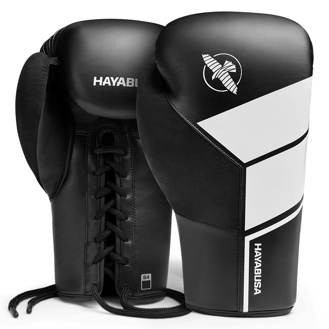 Pereche de mănuși de box Hayabusa S4 cu închidere tradițională din dantelă neagră