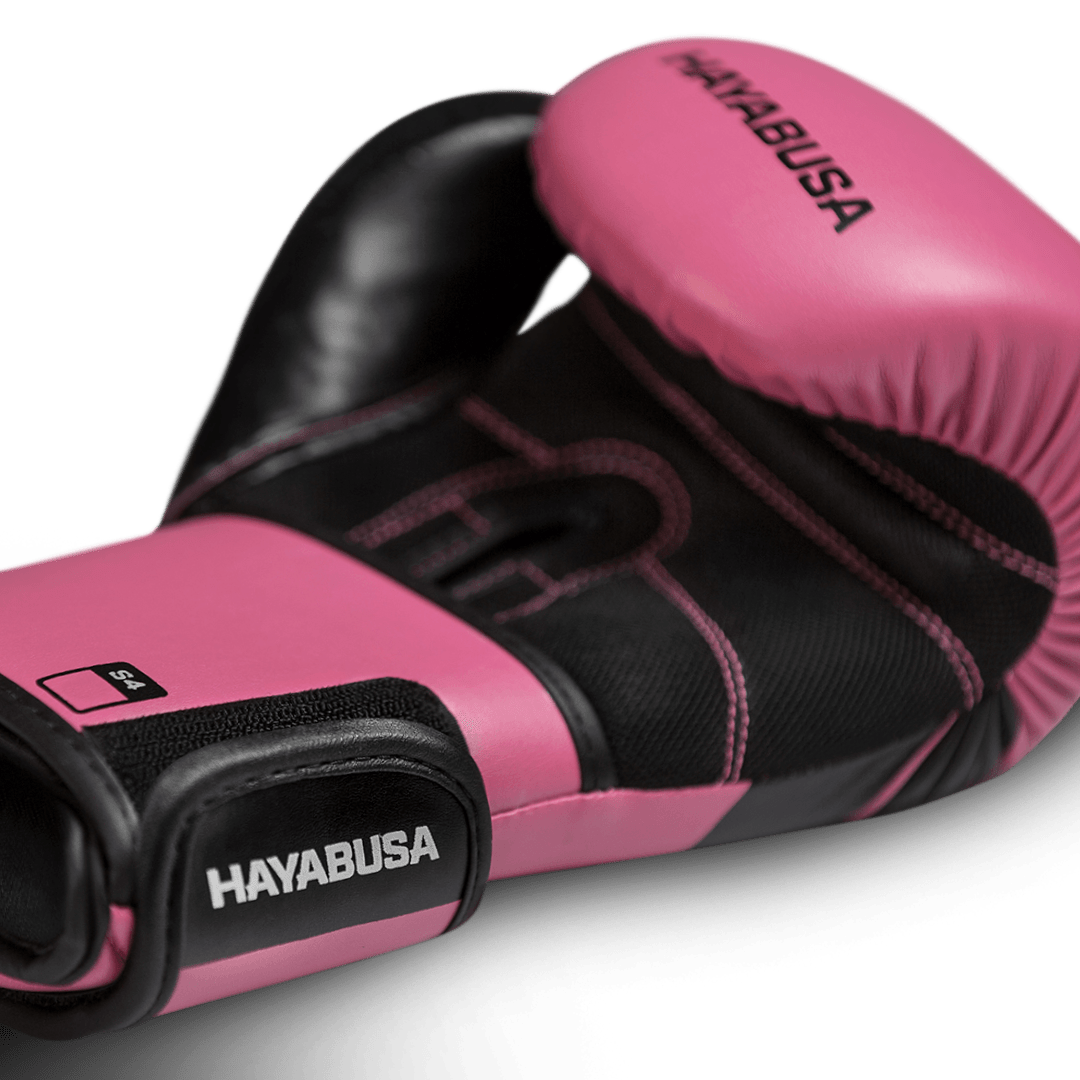 Vista interna da palma da luva Hayabusa S4 rosa com polegar de microfibra