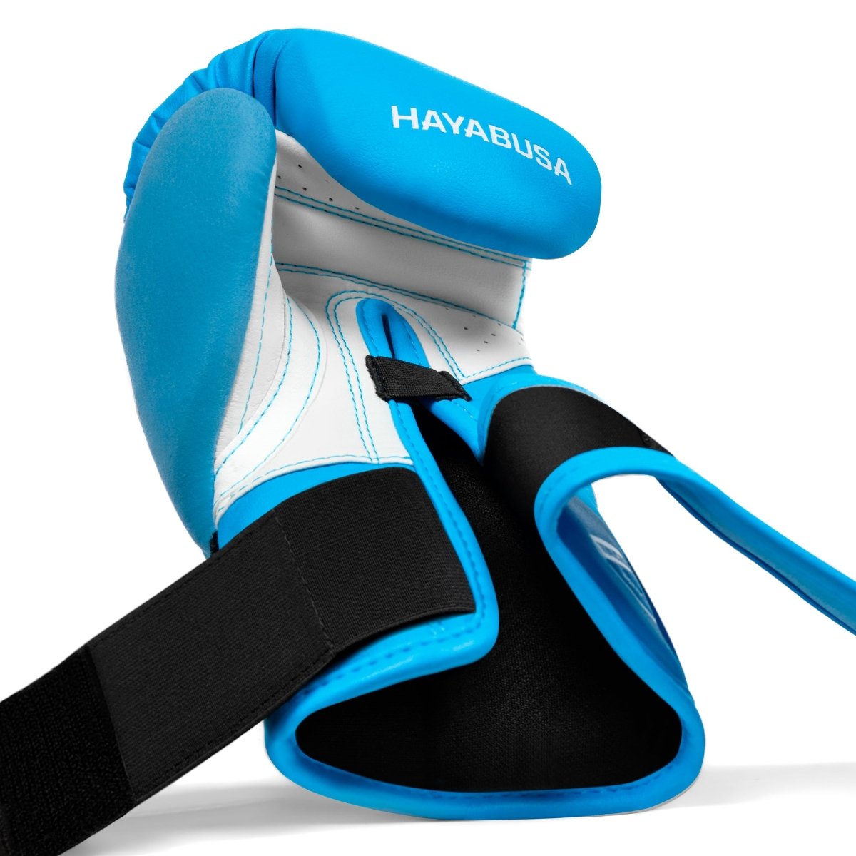 Fecho Dual-X azul claro aberto para mostrar o suporte do pulso