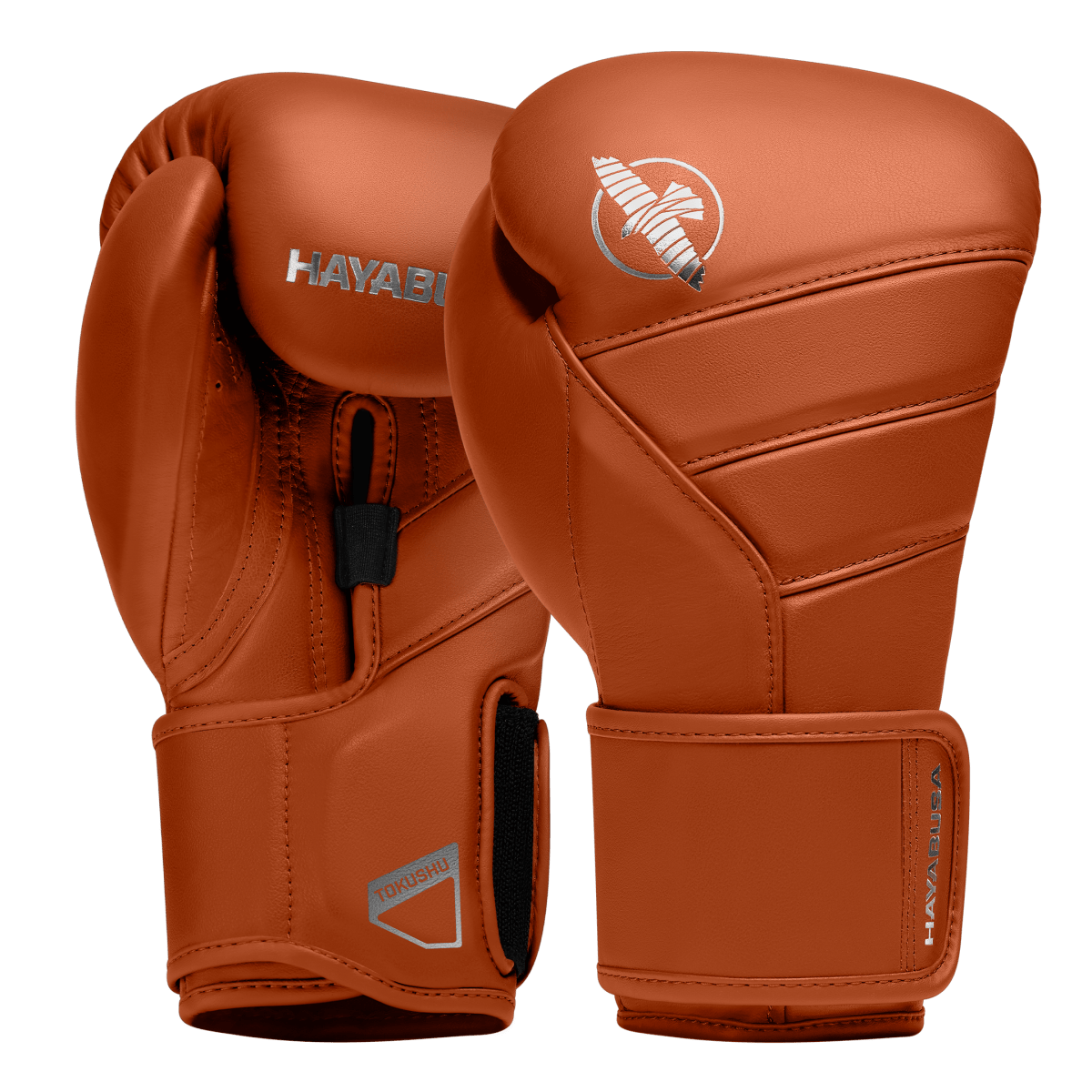 Conjunto de luvas Hayabusa T3 Kanpeki laranja em couro de alta qualidade