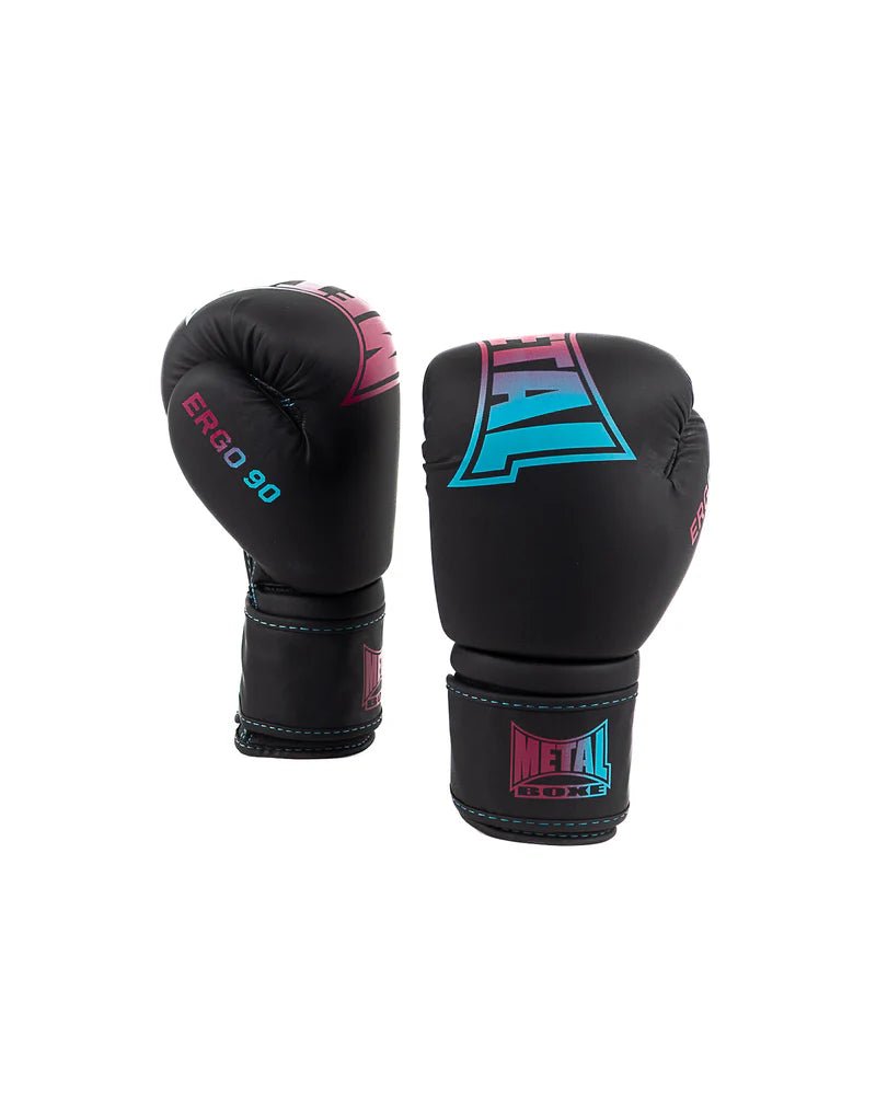 Pereche de manusi negre Metal Boxing Ergo 90 Miami Vibe, protectie de inalta densitate pentru antrenament.