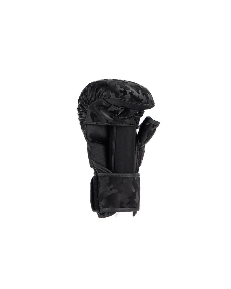 Vista del palmo guanti MMA Metal Boxe The Shell mirror dettaglio chiusura rapida velcro