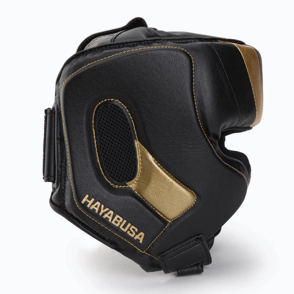 Goldenes Logo-Detail und technologische Polsterung des Hayabusa T3-Helms.