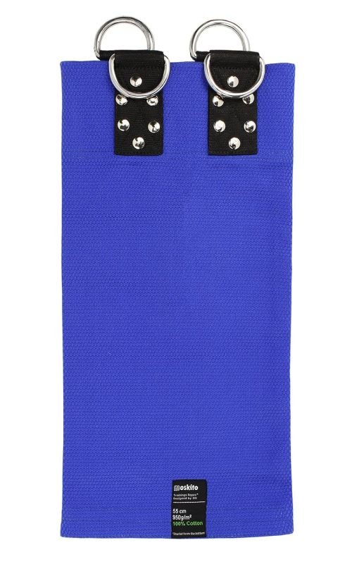 Vorderansicht des blauen Moskito Gym Judo Grip Trainers aus 930 g/m² Gi-Gewebe