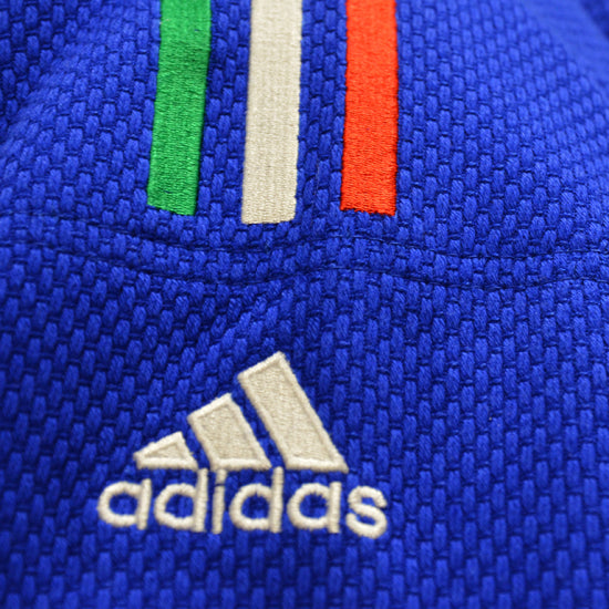 Judogi Adidas J730 IJF Champion III avec bandes tricolores BLEU