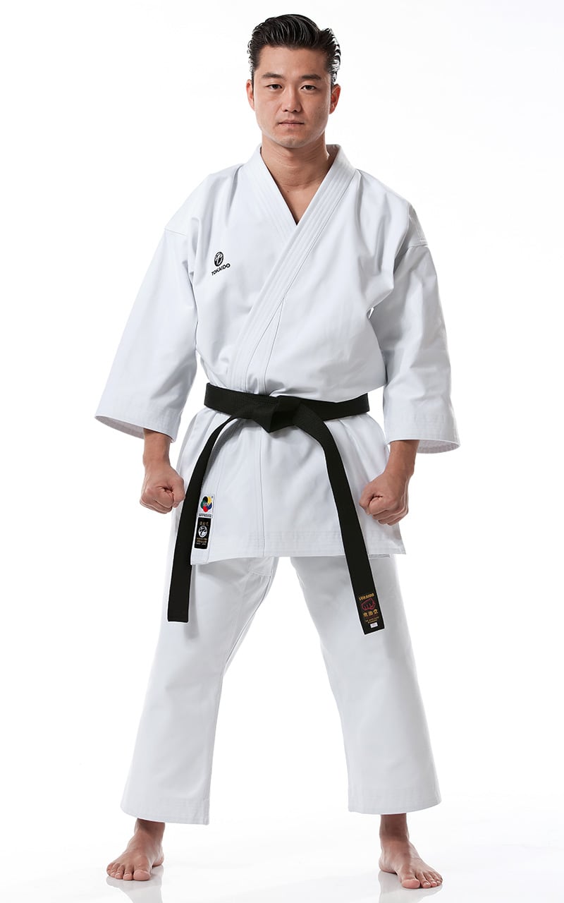 Karategi Tokaido Kata Master professionale omologato WKF con loghi ricamati