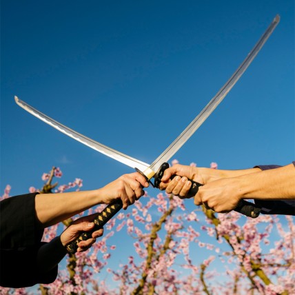 Katana Decorativa in Acciaio Forgiato Nera