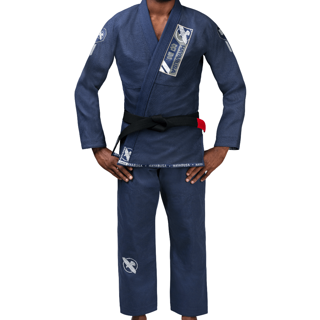 Vorderansicht des marineblauen Jiu Jitsu Hayabusa Ascend Lightweight Kimono