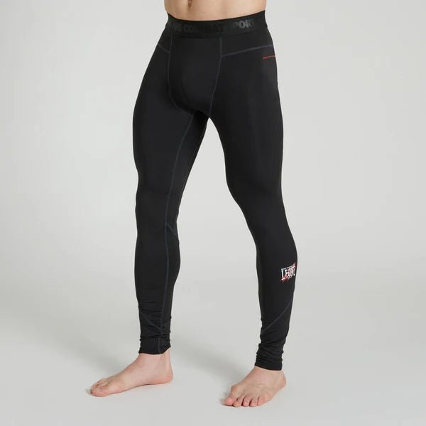 Front view of Leone Primal Instinct compression leggings in black