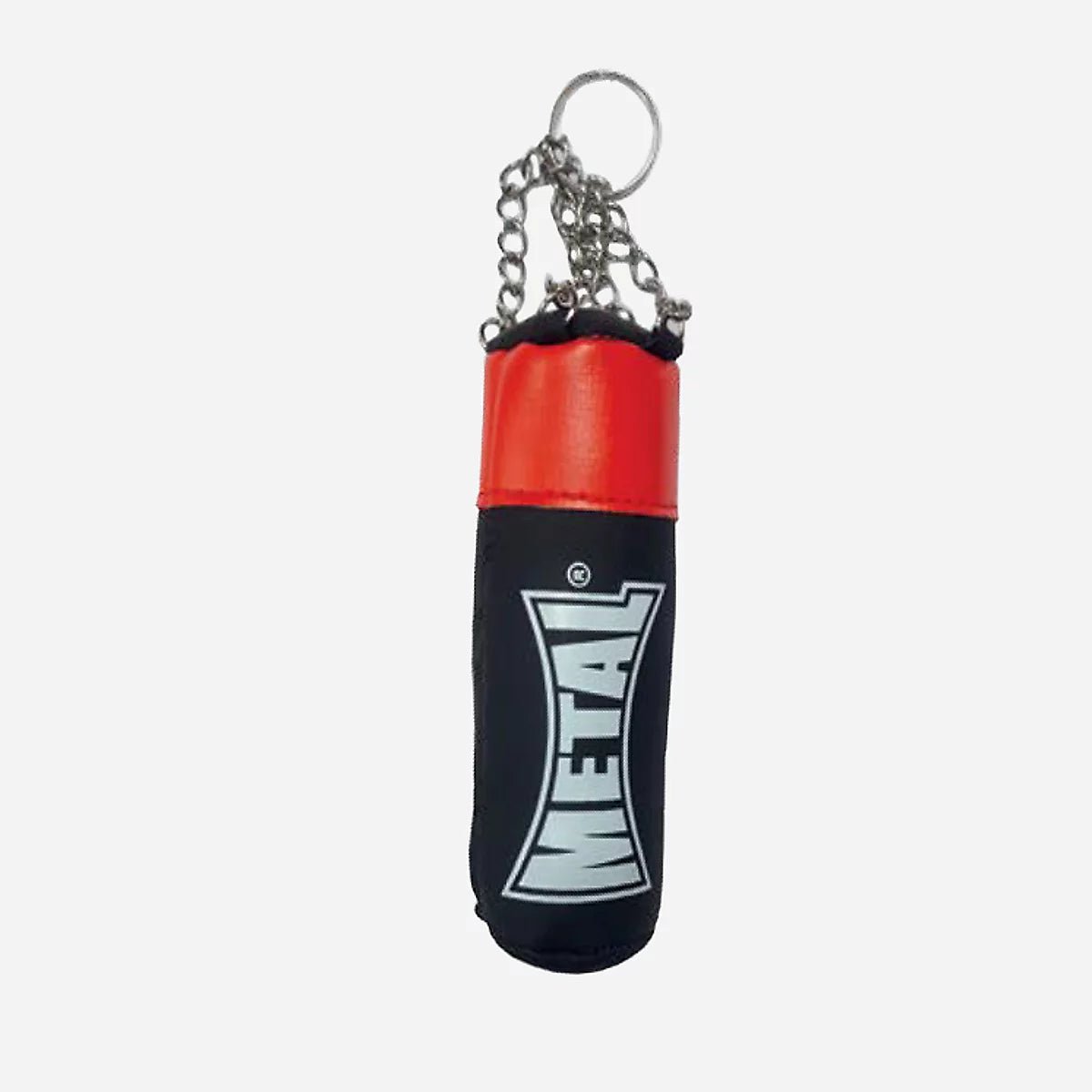 Vorderansicht des Metal Boxe Schlüsselanhänger-Mini-Boxsacks mit hervorgehobenem Logo