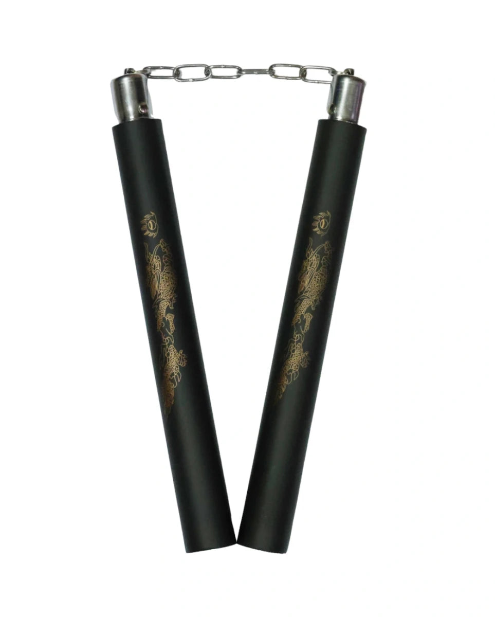Nunchaku Basic in Gomma Spugna Nero - Fight Club Store