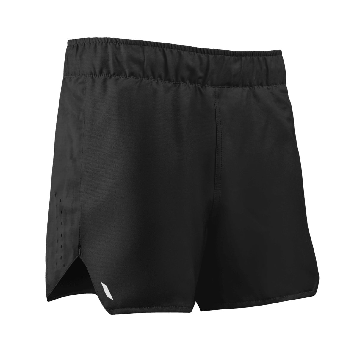 Vue de face du short femme noir Hayabusa Apex, tissu ultra léger pour le JJB et le MMA