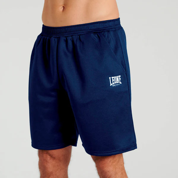 Vista frontale dei pantaloncini Leone 1947 Logo Cool Touch in blu scuro navy