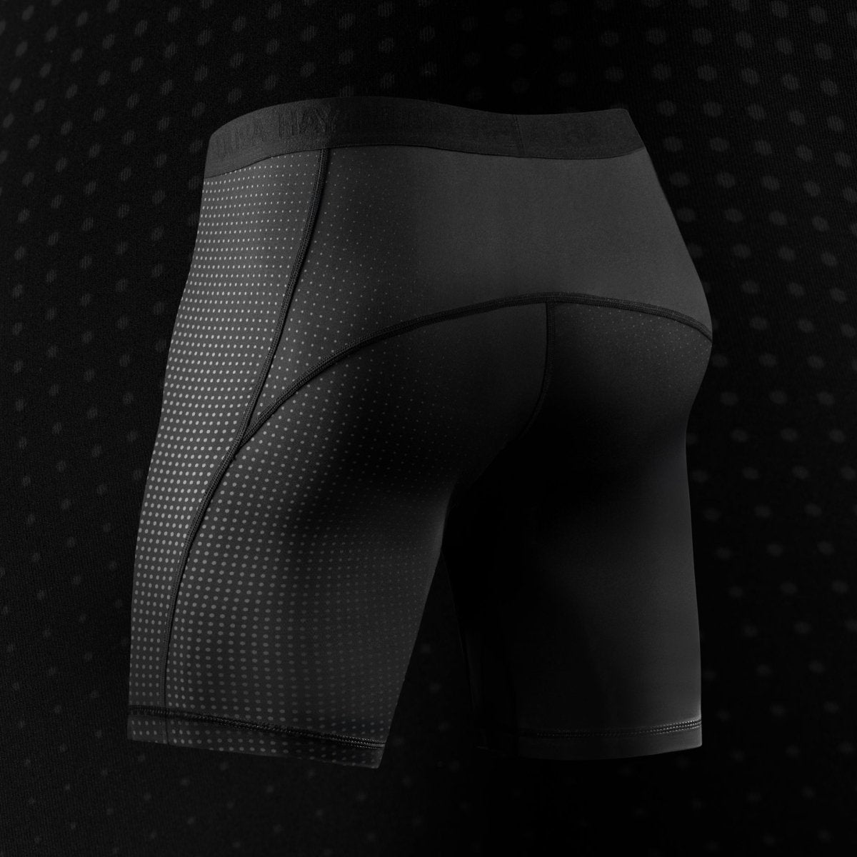 Vue arrière du short Hayabusa Core noir, tissu technique 200 GSM