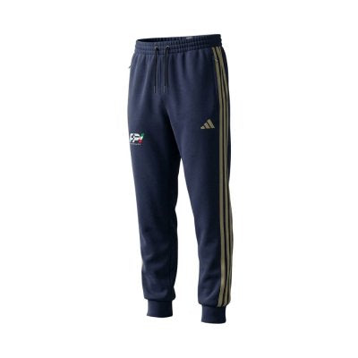 Vista frontale dei pantaloni lunghi in cotone casual Adidas FPI di colore blu navy