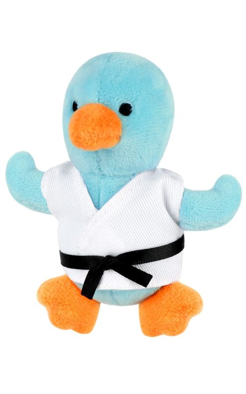 Portachiavi in peluche a forma di pappagallino con kimono