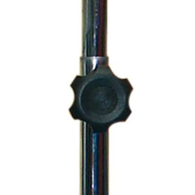 Detail of the chrome rod adjustment wheel to set the height of the punching bag