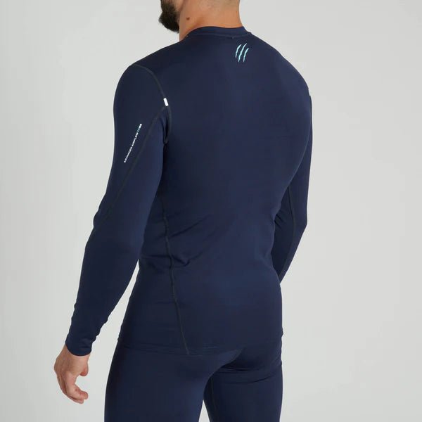 Vista traseira da camisa de compressão azul Leone Primal Instinct