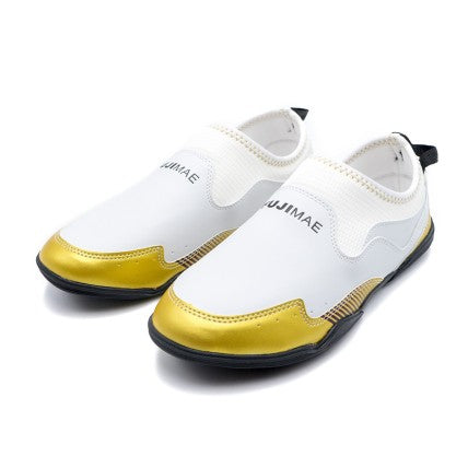 Scarpe da Allenamento Tae Bianco Oro senza Lacci
