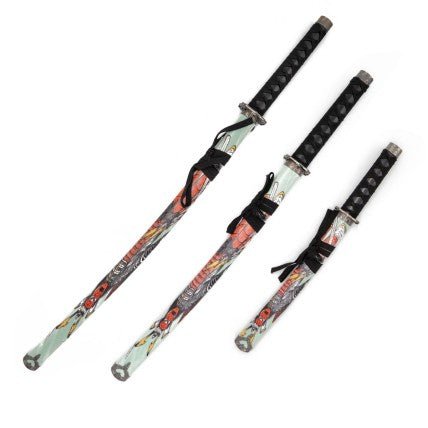 Set di 3 Katana Samurai Decorative con Supporto - Fight Club Store