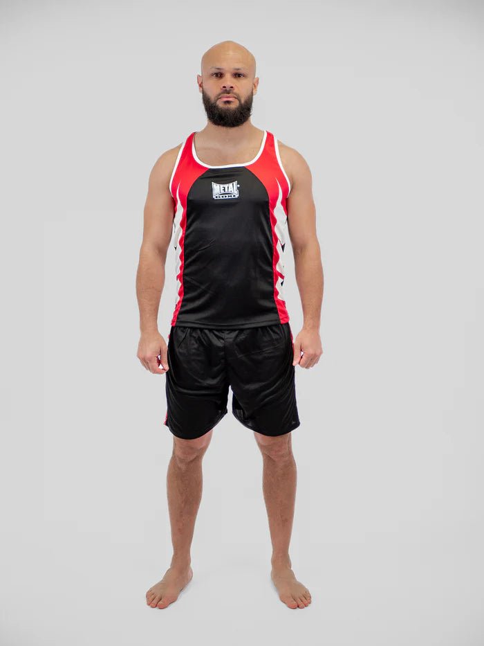 Set competiție de box cu vedere frontală principală Metal Boxe negru