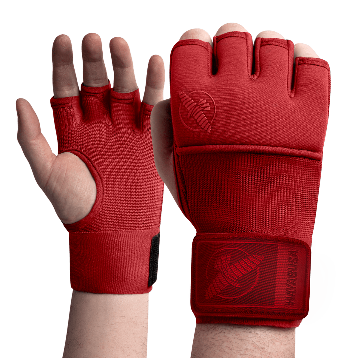 Čelní pohled na červené hayabusa Deluxe Quick Wraps s gelovou výplní